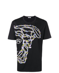 T-shirt girocollo stampata nera di Versace Collection