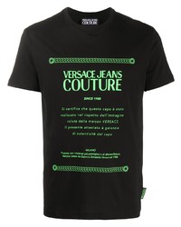 T-shirt girocollo stampata nera di VERSACE JEANS COUTURE