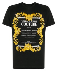 T-shirt girocollo stampata nera di VERSACE JEANS COUTURE