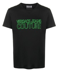 T-shirt girocollo stampata nera di VERSACE JEANS COUTURE