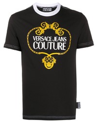 T-shirt girocollo stampata nera di VERSACE JEANS COUTURE