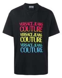 T-shirt girocollo stampata nera di VERSACE JEANS COUTURE