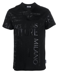 T-shirt girocollo stampata nera di VERSACE JEANS COUTURE