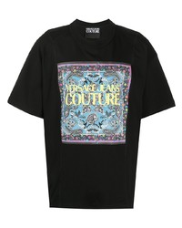 T-shirt girocollo stampata nera di VERSACE JEANS COUTURE