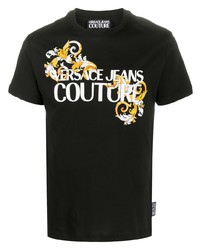 T-shirt girocollo stampata nera di VERSACE JEANS COUTURE