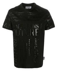 T-shirt girocollo stampata nera di VERSACE JEANS COUTURE