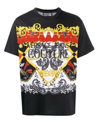 T-shirt girocollo stampata nera di VERSACE JEANS COUTURE