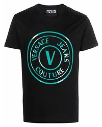 T-shirt girocollo stampata nera di VERSACE JEANS COUTURE