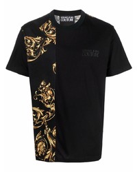 T-shirt girocollo stampata nera di VERSACE JEANS COUTURE