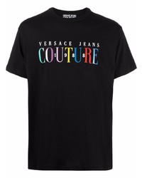 T-shirt girocollo stampata nera di VERSACE JEANS COUTURE