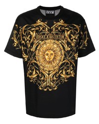 T-shirt girocollo stampata nera di VERSACE JEANS COUTURE