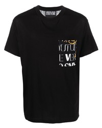 T-shirt girocollo stampata nera di VERSACE JEANS COUTURE