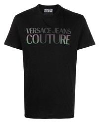 T-shirt girocollo stampata nera di VERSACE JEANS COUTURE