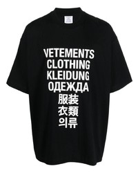 T-shirt girocollo stampata nera di Vetements