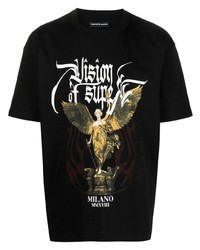 T-shirt girocollo stampata nera di Vision Of Super