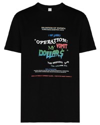 T-shirt girocollo stampata nera di VIVENDII