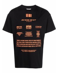 T-shirt girocollo stampata nera di VTMNTS