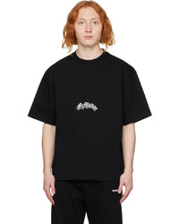 T-shirt girocollo stampata nera di We11done