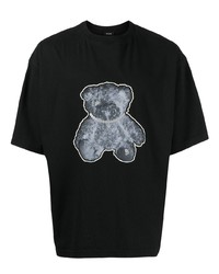 T-shirt girocollo stampata nera di We11done