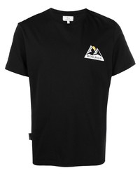 T-shirt girocollo stampata nera di Woolrich
