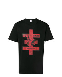 T-shirt girocollo stampata nera di Yang Li