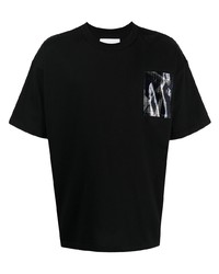 T-shirt girocollo stampata nera di Yoshiokubo