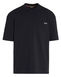 T-shirt girocollo stampata nera di Zegna
