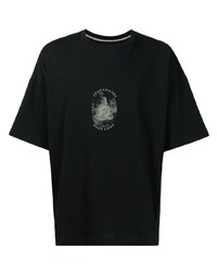 T-shirt girocollo stampata nera di Ziggy Chen