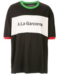T-shirt girocollo stampata nera di À La Garçonne