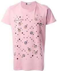 T-shirt girocollo stampata rosa