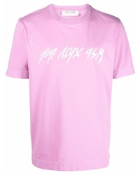 T-shirt girocollo stampata rosa di 1017 Alyx 9Sm