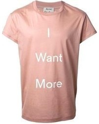 T-shirt girocollo stampata rosa di Acne Studios