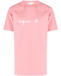 T-shirt girocollo stampata rosa di agnès b.