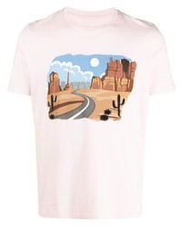 T-shirt girocollo stampata rosa di Altea