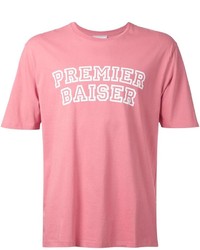T-shirt girocollo stampata rosa di AMI Alexandre Mattiussi