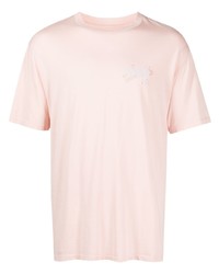 T-shirt girocollo stampata rosa di Amiri