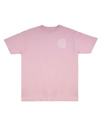 T-shirt girocollo stampata rosa di Anti Social Social Club