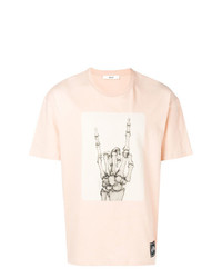 T-shirt girocollo stampata rosa di Bally