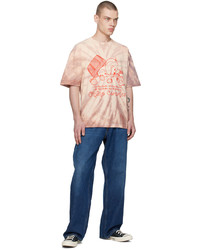 T-shirt girocollo stampata rosa di Online Ceramics