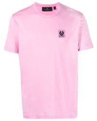 T-shirt girocollo stampata rosa di Belstaff