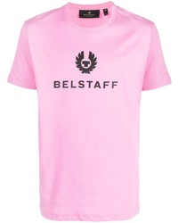 T-shirt girocollo stampata rosa di Belstaff