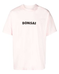 T-shirt girocollo stampata rosa di Bonsai