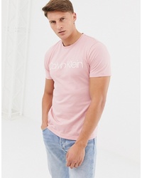 T-shirt girocollo stampata rosa di Calvin Klein