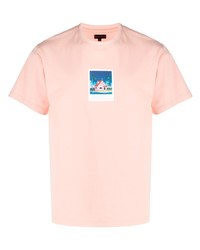 T-shirt girocollo stampata rosa di Clot