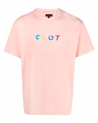T-shirt girocollo stampata rosa di Clot