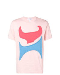 T-shirt girocollo stampata rosa di Comme Des Garçons Shirt Boys