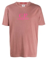 T-shirt girocollo stampata rosa di CP Company