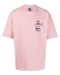 T-shirt girocollo stampata rosa di Deus Ex Machina