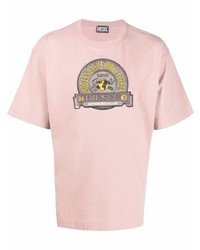 T-shirt girocollo stampata rosa di Diesel