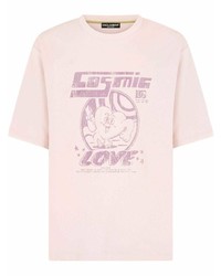 T-shirt girocollo stampata rosa di Dolce & Gabbana